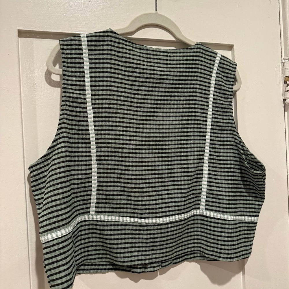 Fashion Brand Company blk & green gingham bra top fits 1X-3X NWOT - Picture 4 of 5